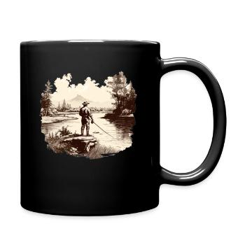Pêche à la mouche Pêche Chemise Homme Pêche Truite Pêche - Mug uni - noir - Droite