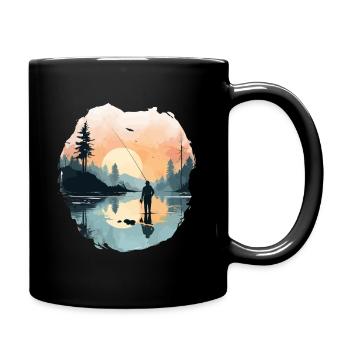 Fly fisherman romance angler t shirt for anglers - Full Colour Mug - black - Right
