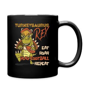 Les enfants drôle Turkeysaurus Rex Dab Dinde Dino - Mug uni - noir - Droite