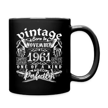 1961 November 1961 Birthday November 1961 - Full Colour Mug - black - Right