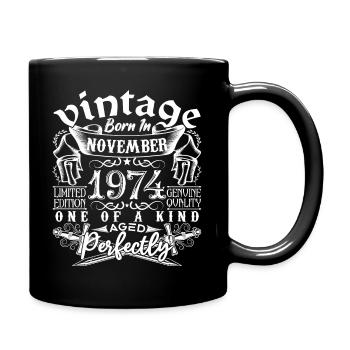 1974 November 1974 Anniversary November 1974 - Full Colour Mug - black - Right