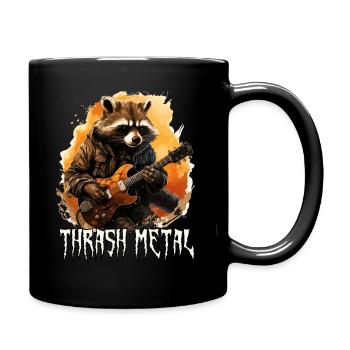 Funny Thrash Metal Raccoon - Full Colour Mug - black - Right