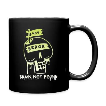 404-html error, Computer Nerd, No-Brain Spruch - Tasse einfarbig - Schwarz - Rechts