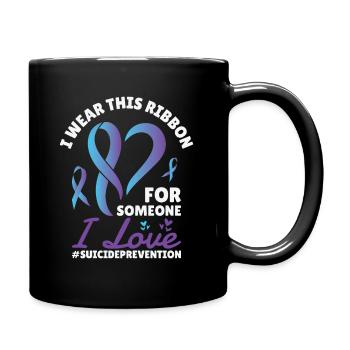 Suicide Prevention Warrior Mental Health - Full Colour Mug - black - Right