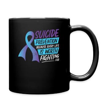 Mental Health Support Week Suicide Prevention - Full Colour Mug - black - Right