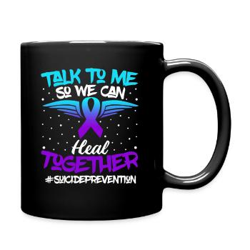 Sensibilisation à la prévention du suicide 988 - Mug uni - noir - Droite