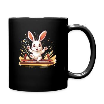 Kaninhop Meister: Dein Kaninchen als Champion - Tasse einfarbig - Schwarz - Rechts