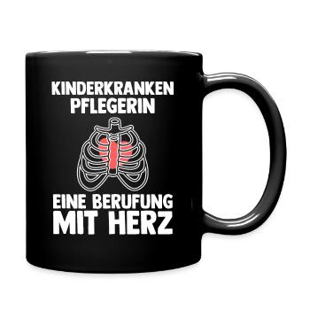 Pfleger Pflegekraft Kinderkrankenpflegerin - Tasse einfarbig - Schwarz - Rechts