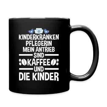 Pfleger Pflegekraft Kinderkrankenpflegerin - Tasse einfarbig - Schwarz - Rechts