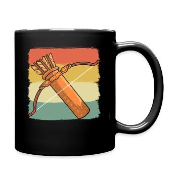 Bogenschütze und Pfeil Bogenschütze - Tasse einfarbig - Schwarz - Rechts