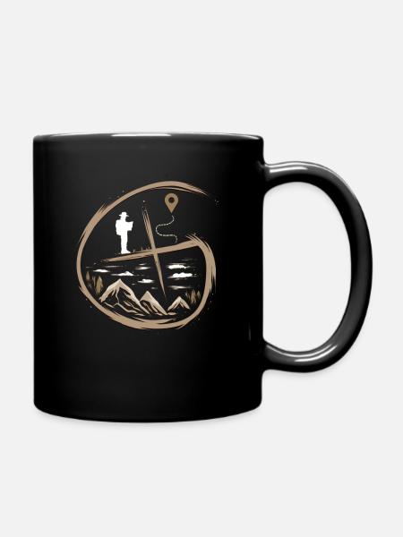 Geocacher Geschenk für Geocache Schatzsuche - Tasse einfarbig - Schwarz