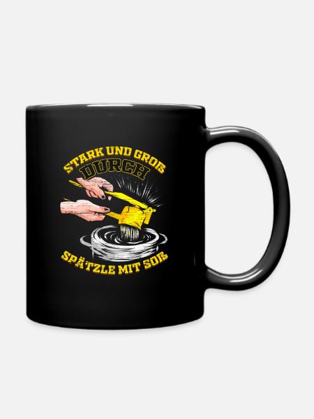 Spätzle Schwaben Geschenk Schwäbisch Dialekt - Tasse einfarbig - Schwarz
