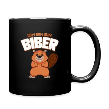 Biber Lustiges Geschenk für Tierfreund Nagetier - Tasse einfarbig - Schwarz - Rechts