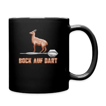 Dartspieler Geschenk zum Darts Spielen Darten - Tasse einfarbig - Schwarz - Rechts