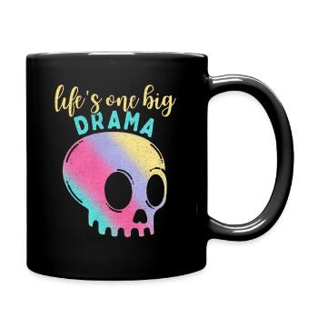 Dicton drôle de crâne arc-en-ciel dans un style comique - Mug uni - noir - Droite