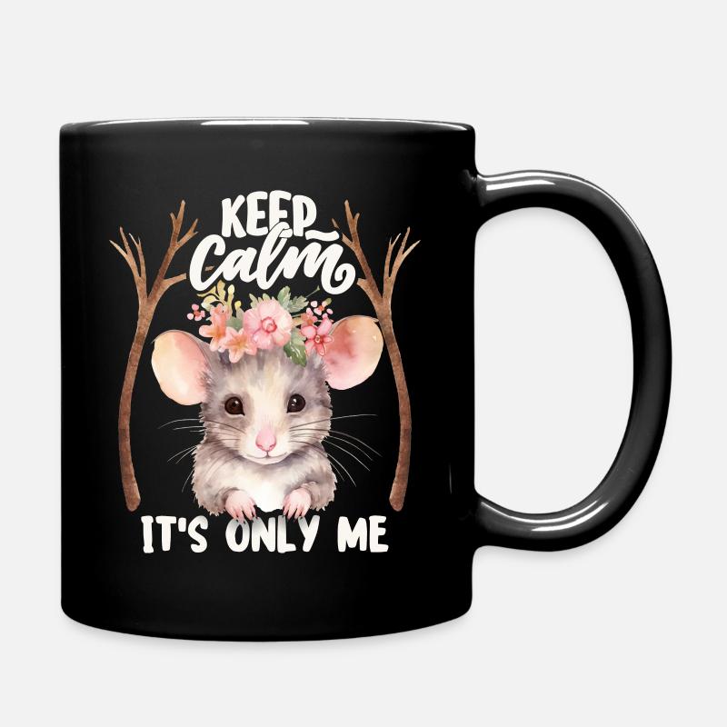 Lustiger Spruch mit niedlicher Maus, Mouse - Tasse einfarbig - Schwarz