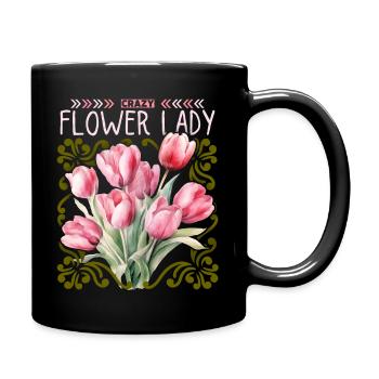 Tulips, Tulip Bouquet, Flower Lady Funny Saying - Full Colour Mug - black - Right