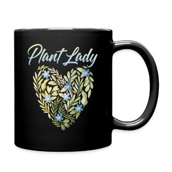 Coeur floral pour les Fans de plantes, Dame de plante - Mug uni - noir - Droite