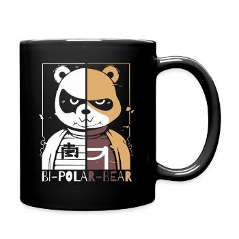 Bipolar Polar Bear or Polar Bear - Full Colour Mug - black - Right