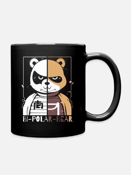 Bipolarer Polar Bär oder Eisbär - Tasse einfarbig - Schwarz
