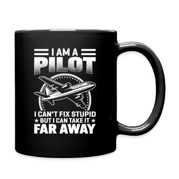 Pilot Flugkapitän Copilot Flugzeuge fliegen - Tasse einfarbig - Schwarz - Rechts