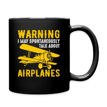 Flugzeug Pilot Segelflugzeug - Tasse einfarbig - Schwarz - Rechts