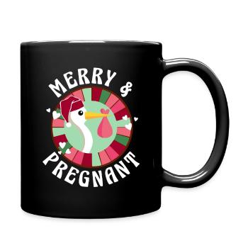 Baby Schwangerschaft Familie Weihnachten Mama Papa - Tasse einfarbig - Schwarz - Rechts