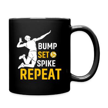 Bump Set Spike Repeat - Tasse einfarbig - Schwarz - Rechts