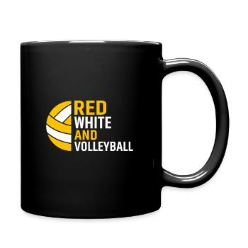 Rot Weiß Und Volleyball - Tasse einfarbig - Schwarz - Rechts