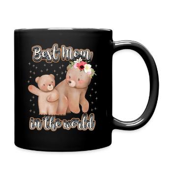 Best Mom In The World, Saying Mother's Day, Mama Bear - Full Colour Mug - black - Right