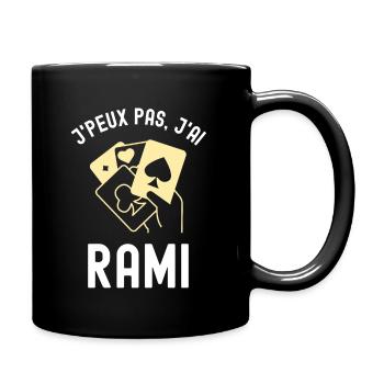 Jeu de cartes rami - Mug uni - noir - Droite
