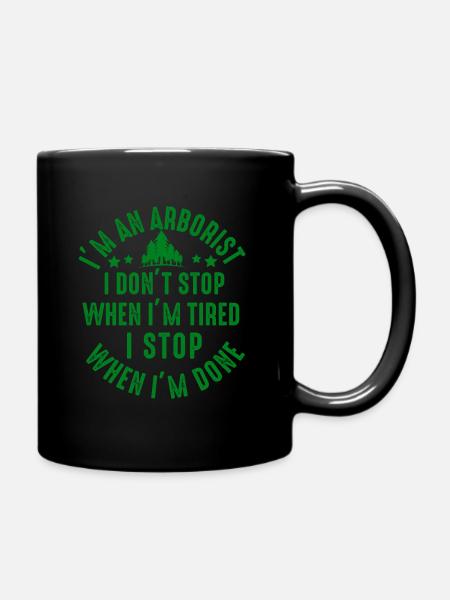 Arborist Tree Surgeon Woodworker Funny Logger - Full Colour Mug - black