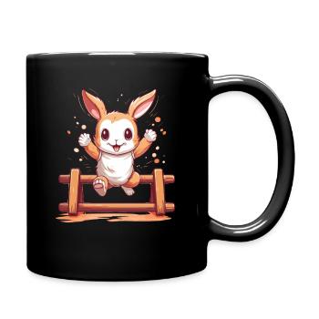 On big jump with kaninhop for rabbit owners - Full Colour Mug - black - Right
