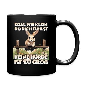 Kaninhop Liebe: Trainiere mit Herz für deine Hasen - Tasse einfarbig - Schwarz - Rechts