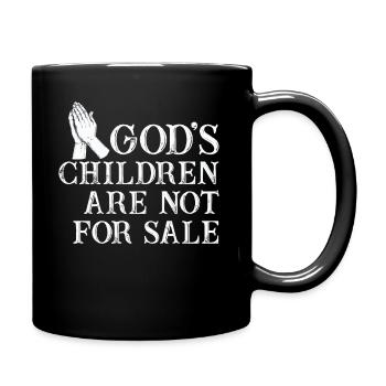 God's Children Are Not For Sale Christian Children - Full Colour Mug - black - Right
