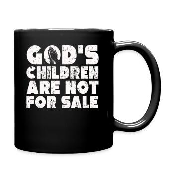 God's Children Are Not For Sale Christian Children - Full Colour Mug - black - Right