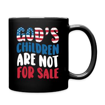 God's Children Are Not For Sale Christian Children - Full Colour Mug - black - Right