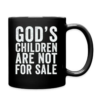 God's Children Are Not For Sale Christian Children - Full Colour Mug - black - Right