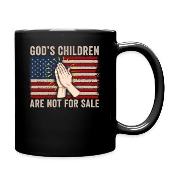 God's Children Are Not For Sale Christian Children - Full Colour Mug - black - Right