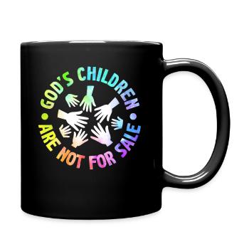 God's Children Are Not For Sale Christian Children - Full Colour Mug - black - Right