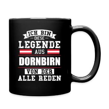 Stadt Dornbirn Österreich Legende Spruch - Tasse einfarbig - Schwarz - Rechts