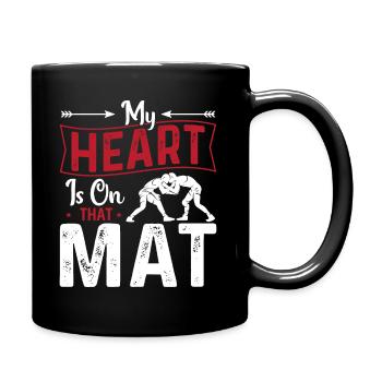 My heart is on this mat - Full Colour Mug - black - Right