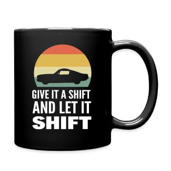 Rennauto Rennfahrer - Tasse einfarbig - Schwarz - Rechts