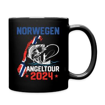 Angeltour Angeln in Norwegen 2024 - Tasse einfarbig - Schwarz - Rechts