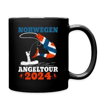 Angeln in Norwegen Angeltour Norwegen 2024 - Tasse einfarbig - Schwarz - Rechts