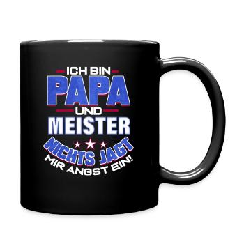 Meister Abschluss Papa Geschenk Meisterbrief - Tasse einfarbig - Schwarz - Rechts