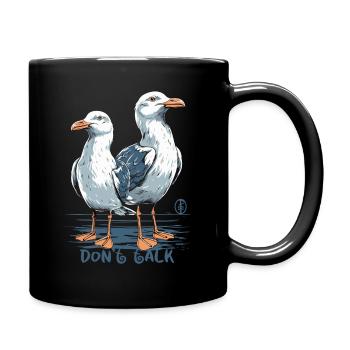 Nicht sprechen, Möwen - Tasse einfarbig - Schwarz - Rechts