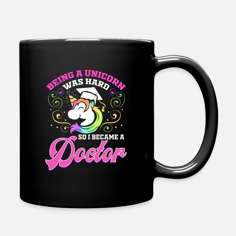 Frau Doktor Abschluss Ph.D. Lustiges Geschenk - Tasse einfarbig - Schwarz