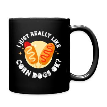 J’aime vraiment les chiens de maïs ok - Mug uni - noir - Droite