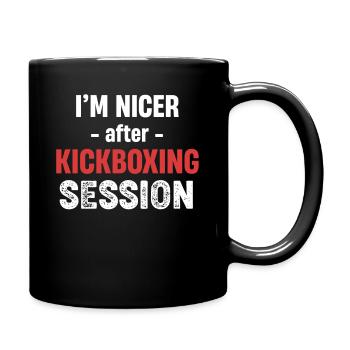 Ich Bin Netter Nach Dem Kickboxen Instruktor - Tasse einfarbig - Schwarz - Rechts